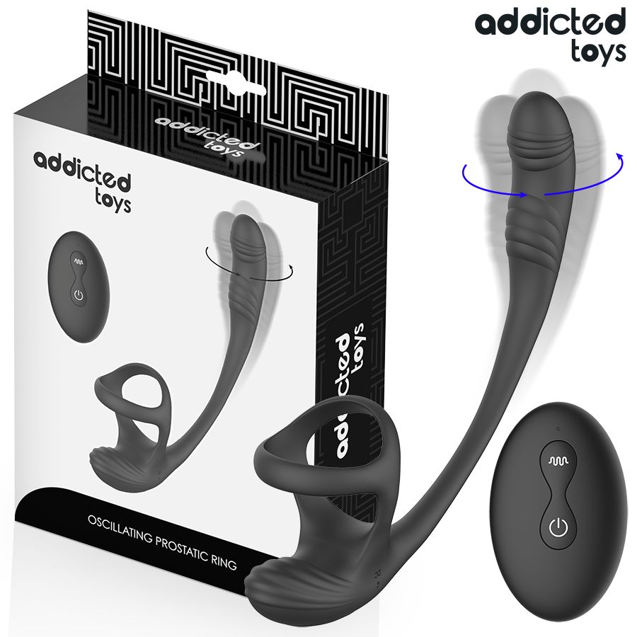 ADDICTED TOYS - PLUG ANALE CON VIBRAZIONE E OSCILLAZIONE A 360§ E STIMOLATORE DEI TESTICOLI ADDICTED TOYS - ANAL PLUG WITH VIBRATION AND 360§ WAVING AND TESTICLE STIMULATOR