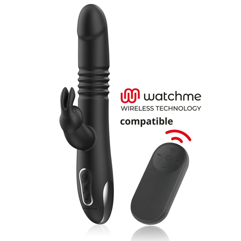 BLACK&SILVER - KENJI VIBRATORE RABBIT UP & DOWN + TELECOMANDO WATCHME BLACK&SILVER - KENJI VIBRATORE RABBIT UP & DOWN + TELECOMANDO WATCHME