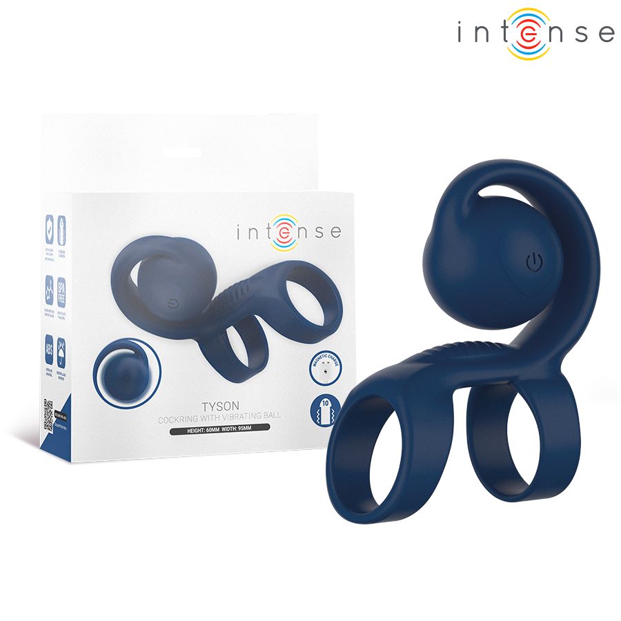 INTENSE - ANELLO FALLICO TYSON CON PALLA VIBRANTE � 3,2 CM INTENSE - TYSON COCK RING WITH VIBRATING BALL � 3.2 CM