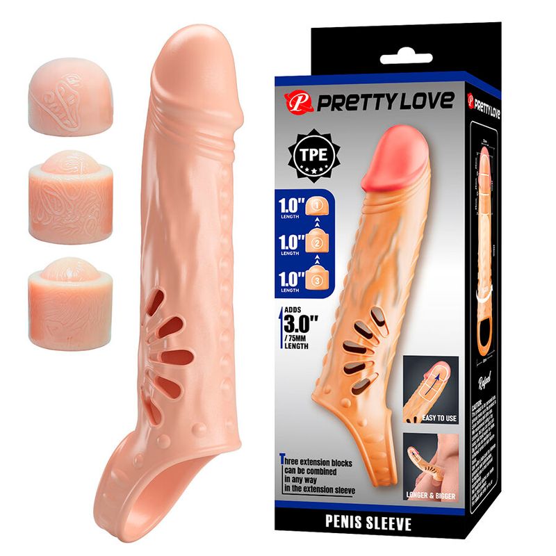 PRETTY LOVE - GUAINA PER PENE CON ESTENSORI PRETTY LOVE - PENIS SLEEVE WITH EXTENDERS