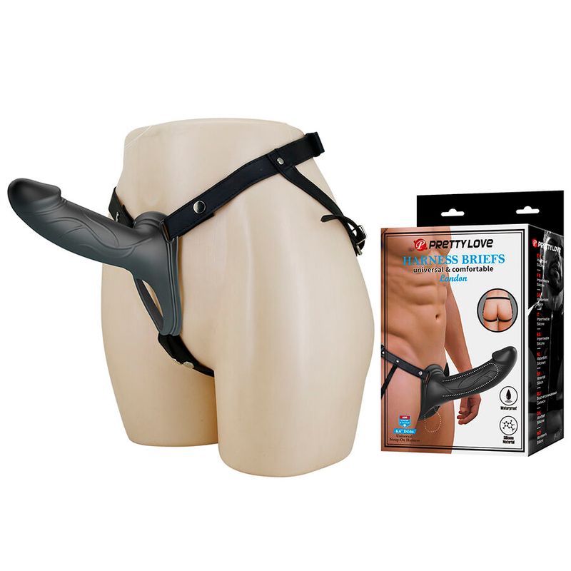 PRETTY LOVE - LANDON NERO VIBRANTE STRAP-ON PRETTY LOVE - LANDON BLACK VIBRATING STRAP-ON