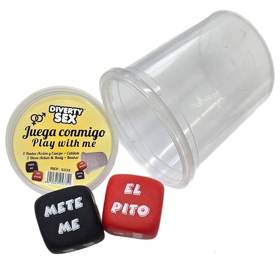 DIABLO PICANTE - GIOCO DI DADI VERBO + PARTE DEL CORPO CON COPPA DIABLO PICANTE - DICE GAME VERB + BODY PART WITH CUP