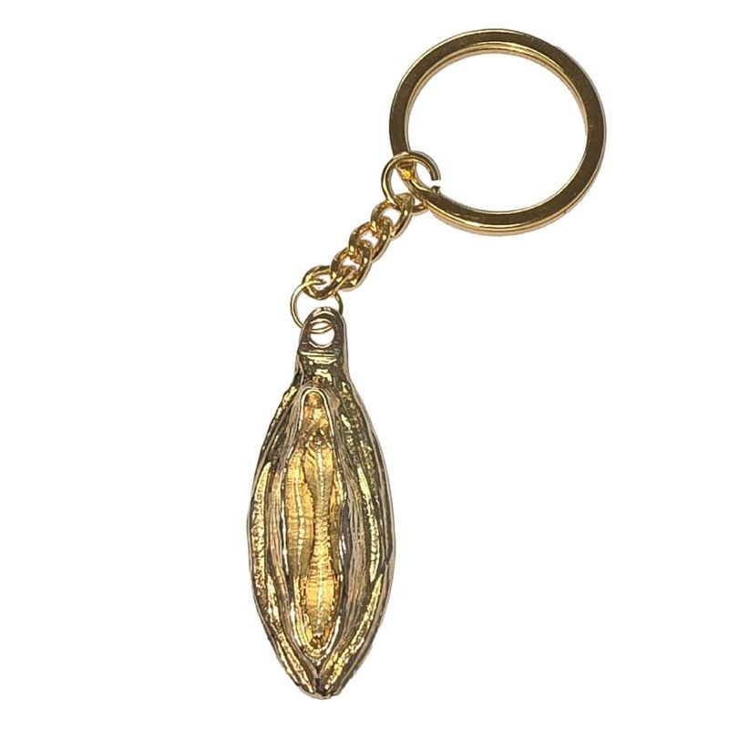 DIABLO PICANTE - PORTACHIAVI IN METALLO CON LABBRA ORO DIABLO PICANTE - METAL KEYCHAIN ??WITH GOLD LIPS