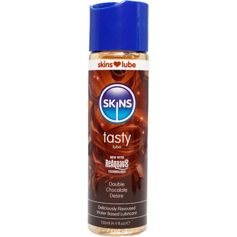 SKINS - LUBRIFICANTE GUSTOSO A BASE D'ACQUA DOPPIO CIOCCOLATO 130 ML SKINS - TASTY WATER-BASED LUBRICANT DOUBLE CHOCOLATE 130 ML