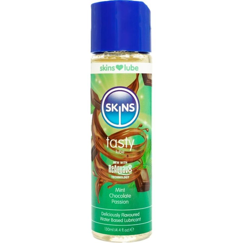 SKINS - LUBRIFICANTE GUSTOSO A BASE D'ACQUA MENTA E CIOCCOLATO 130 ML SKINS - TASTY WATER-BASED LUBRICANT MINT & CHOCOLATE 130 ML
