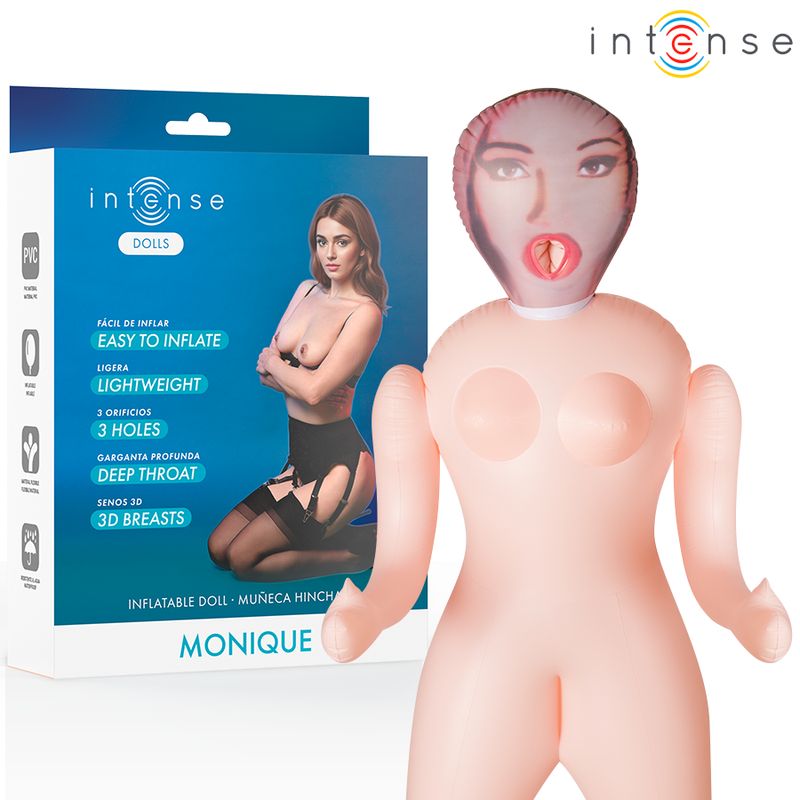 INTENSE DOLLS - MONIQUE BAMBOLA GONFIABILE CON TRE ORIFIZI INTENSE DOLLS - MONIQUE BAMBOLA GONFIABILE CON TRE ORIFIZI