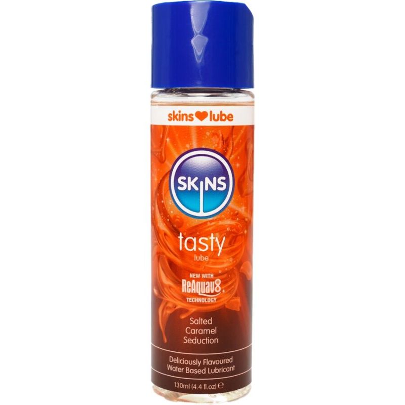 SKINS - LUBRIFICANTE GUSTOSO A BASE D'ACQUA CARAMELLO SALATO 130 ML SKINS - TASTY WATER-BASED LUBRICANT SALTED CARAMEL 130 ML
