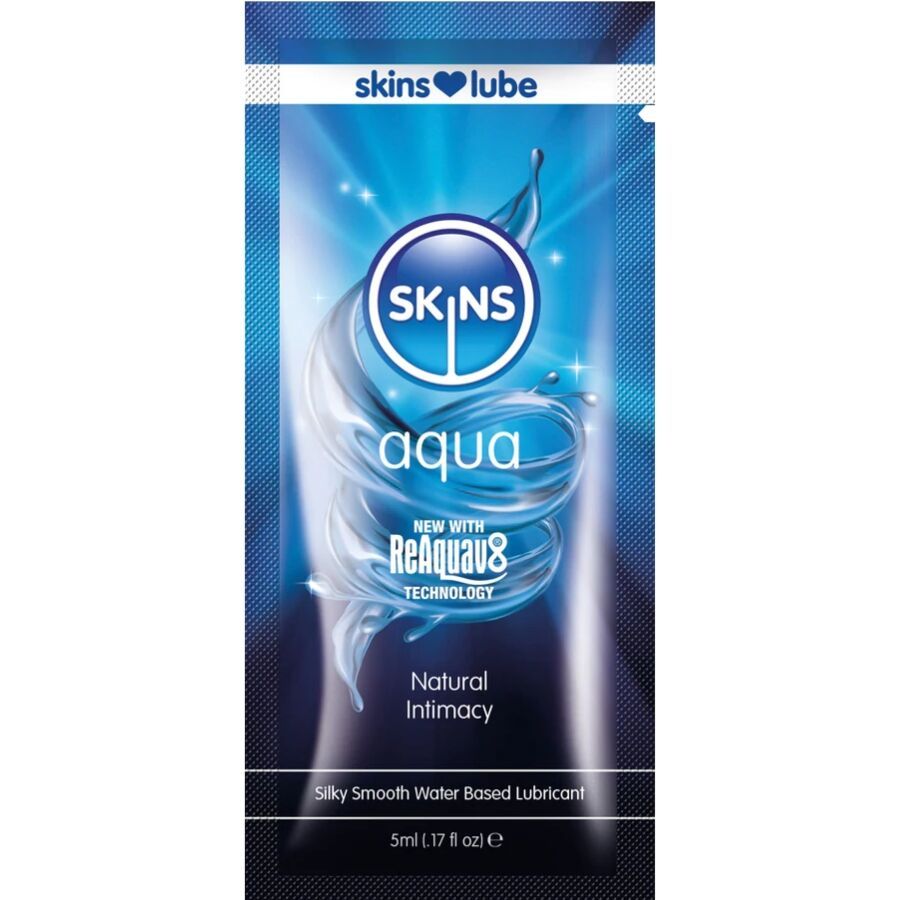 SKINS - AQUA LUBRIFICANTE A BASE D'ACQUA MONODOSE 5 ML SKINS - AQUA WATER-BASED LUBRICANT SINGLE-DOSE 5 ML