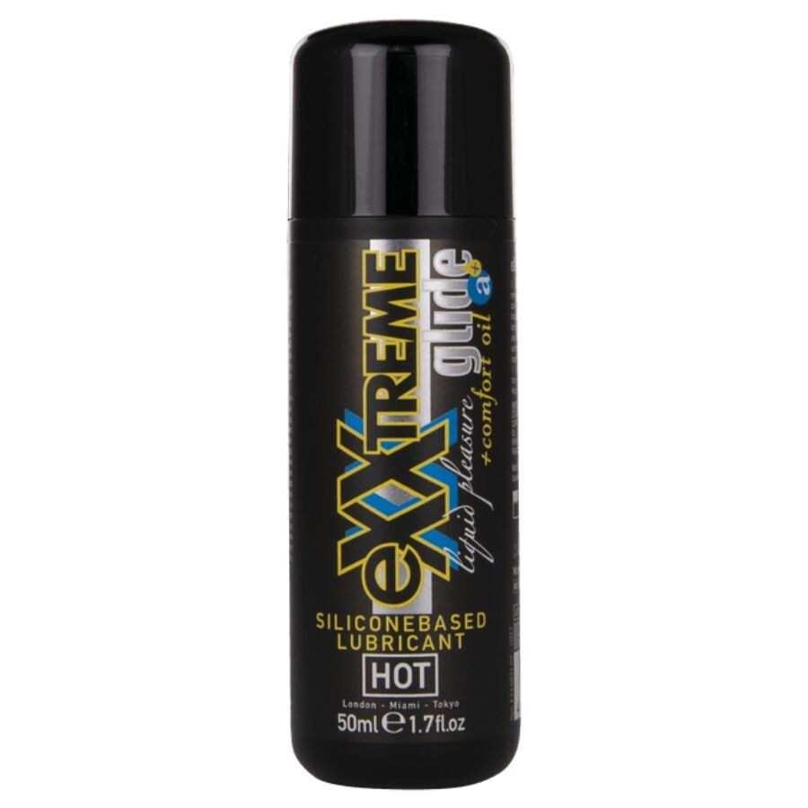 HOT - EXXTREME GLIDE LUBRIFICANTE A BASE DI SILICONE + OLIO COMFORT A+ 50 ML HOT - EXXTREME GLIDE SILICONEBASED LUBRICANT + COMFORT OIL A+ 50 ML