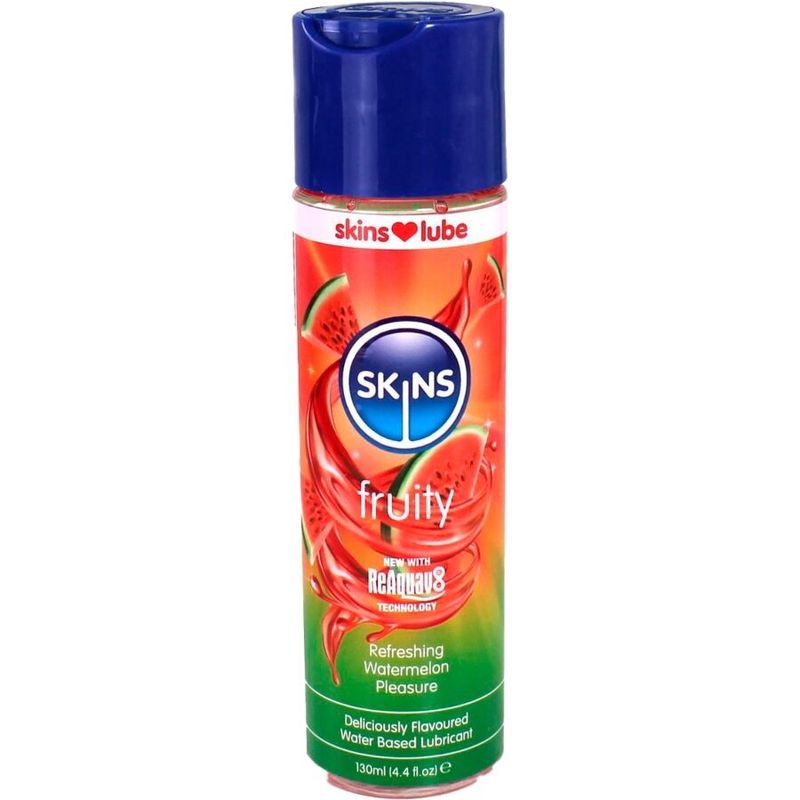 SKINS - LUBRIFICANTE FRUTTATO A BASE D'ACQUA ANGURIA 130 ML SKINS - FRUITY WATER-BASED LUBRICANT WATERMELON 130 ML