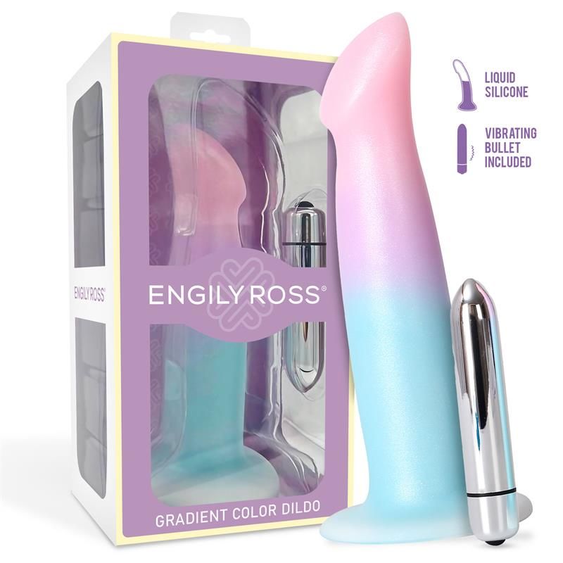 Dildo Dildo with Vibration and Suction Cup Gradient Colour 17 cm Dildo Dildo with Vibration and Suction Cup Gradient Colour 17 cm