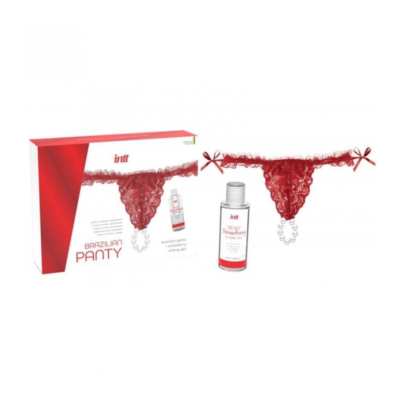 Red Brazilian Panty and Strawberry Slide Gel 50 ml Red Brazilian Panty and Strawberry Slide Gel 50 ml