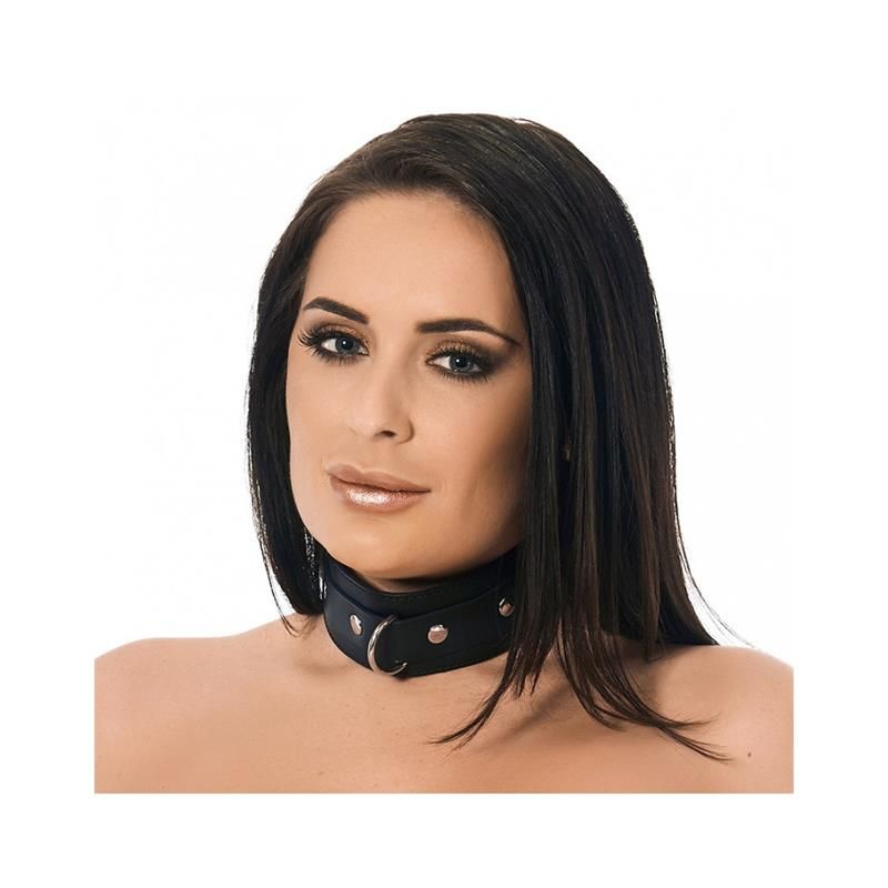 Leather Collar with Studs and D-Ring - Taglia S/M Leather Collar with Studs and D-Ring - Taglia S/M