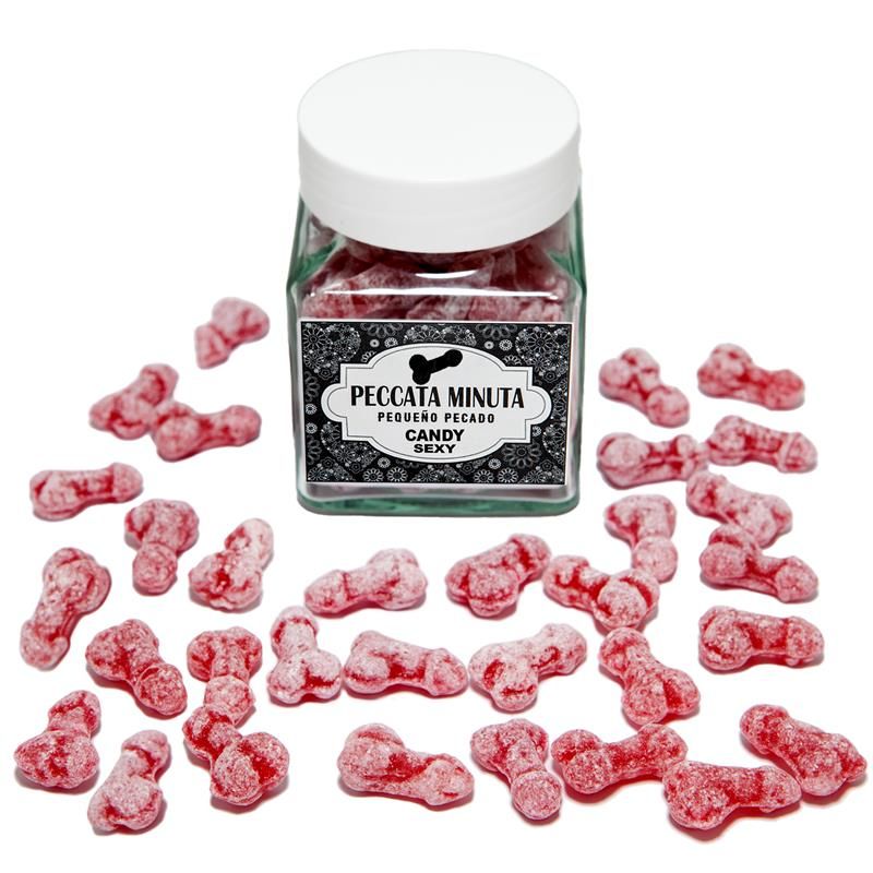 Jar of 40 Strawberry/Cherry Flavored Penis-Shaped Candies Jar of 40 Strawberry/Cherry Flavored Penis-Shaped Candies