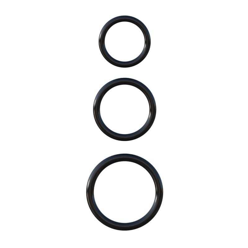 Fantasy C-Ringz Silicone 3-Ring Stamina Set Black Fantasy C-Ringz Silicone 3-Ring Stamina Set Black