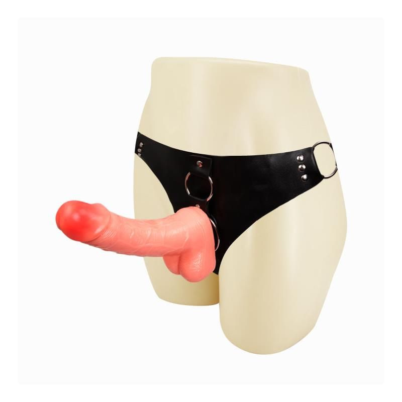 Strap-On with Dildo and Testicles Flesh 18,3 cm Strap-On with Dildo and Testicles Flesh 18,3 cm