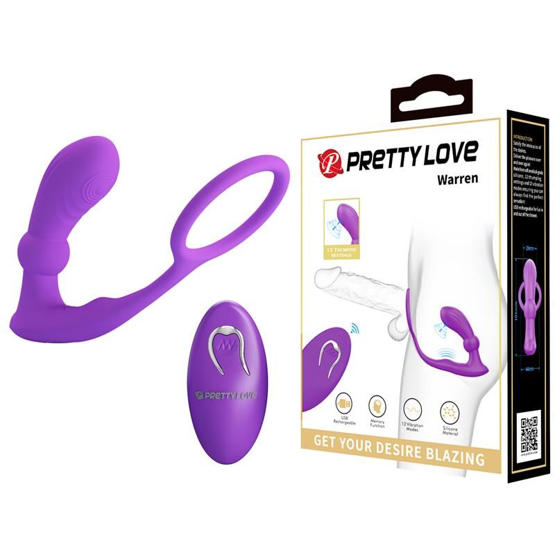 Warren Remote-Controlled Vibrating and Pulsating Anal Plug and Penis Ring Warren Remote-Controlled Vibrating and Pulsating Anal Plug and Penis Ring