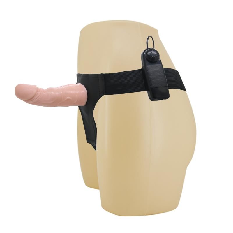 Baile Strap-on with Vibrating Dildo Flesh 15 cm Baile Strap-on with Vibrating Dildo Flesh 15 cm