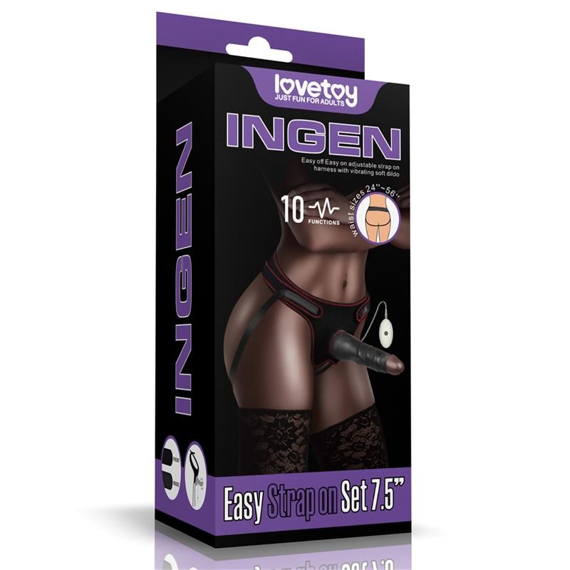 Adjustable Strap on with Dildo 10 Vibrations 7.5 Adjustable Strap on with Dildo 10 Vibrations 7.5