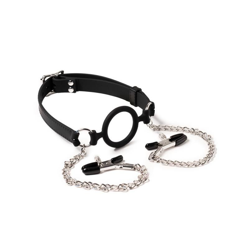 Mouthgag with O-Ring and Nipple Clamps Mouthgag with O-Ring and Nipple Clamps