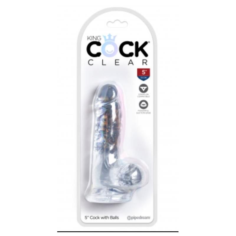 Realistic Dildo with Testicles 5 Clear Realistic Dildo with Testicles 5 Clear