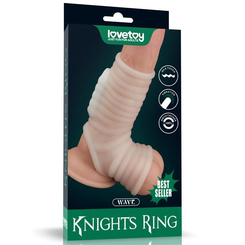 Penis and testicles sleeve with vibration Wave Knights Penis and testicles sleeve with vibration Wave Knights