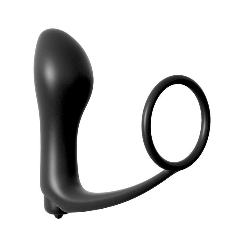 Ass-Gasm Cockring Vibrating Plug - Colour Black Ass-Gasm Cockring Vibrating Plug - Colour Black