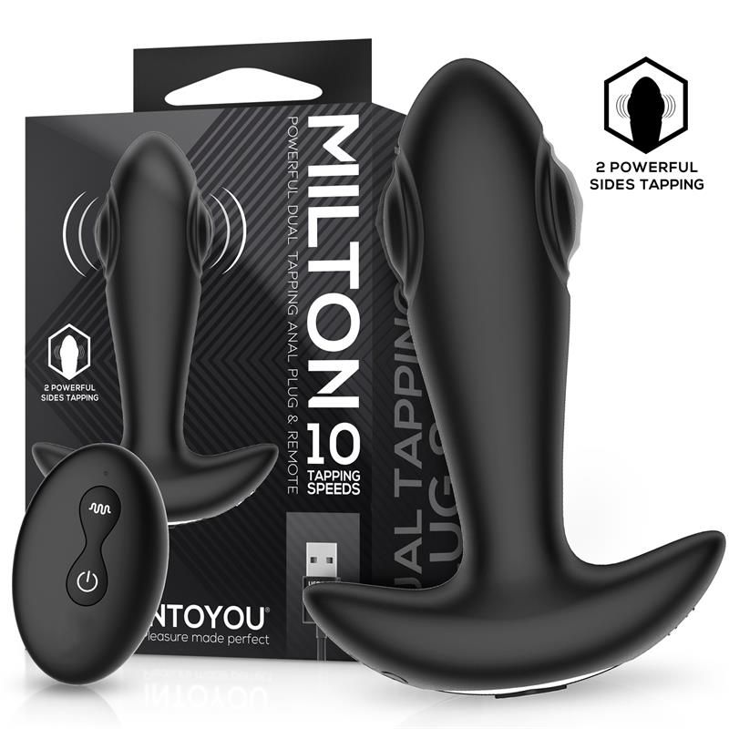 Milton Dual Tapping Anal Plug with Remote Control Milton Dual Tapping Anal Plug with Remote Control