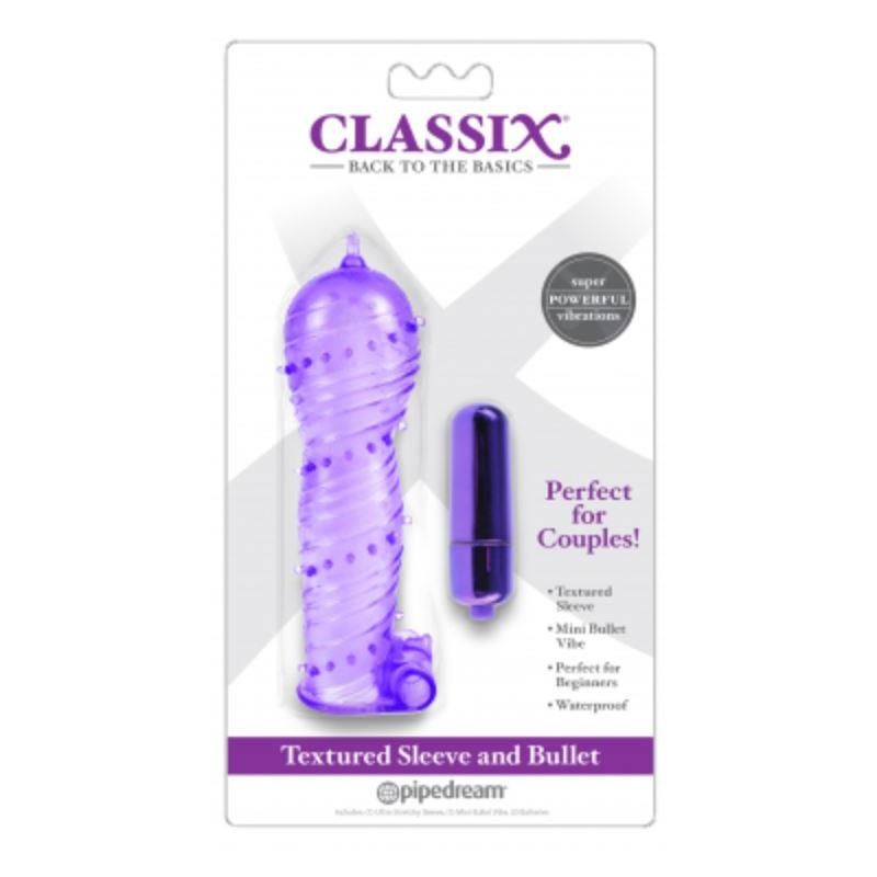 Duo Textured Sleeve and Mini Bullet Purple Duo Textured Sleeve and Mini Bullet Purple