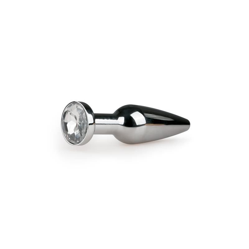 Metal Butt Plug No. 9 - Silver/Clear Metal Butt Plug No. 9 - Silver/Clear