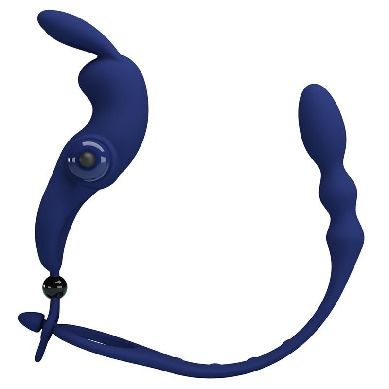 Vibrating Penis Ring with Anal Chain Vibrating Penis Ring with Anal Chain