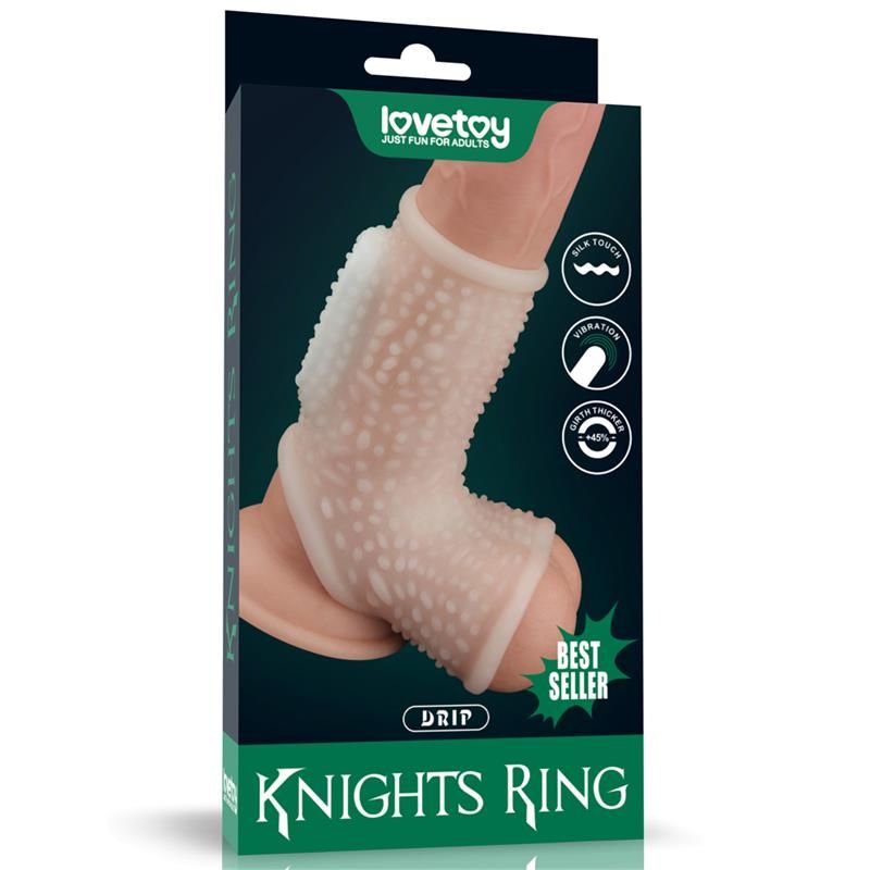Penis and testicles sleeve with vibration Drip Knights Penis and testicles sleeve with vibration Drip Knights