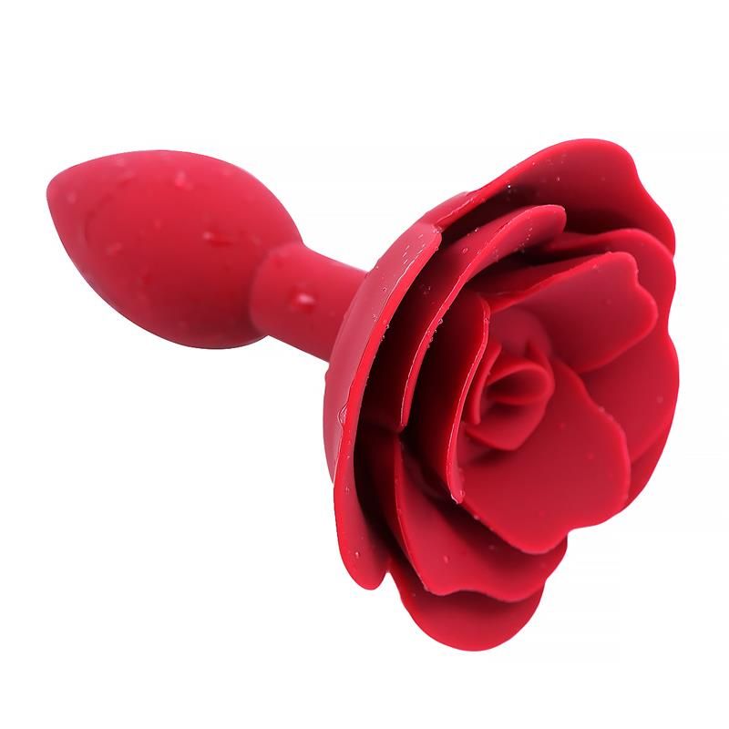 Rose Silicone Butt Plug Red Rose Silicone Butt Plug Red