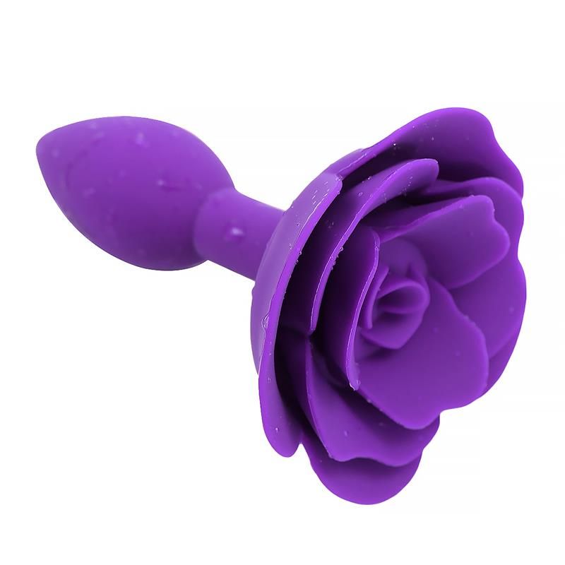 Rose Silicone Butt Plug Purple Rose Silicone Butt Plug Purple