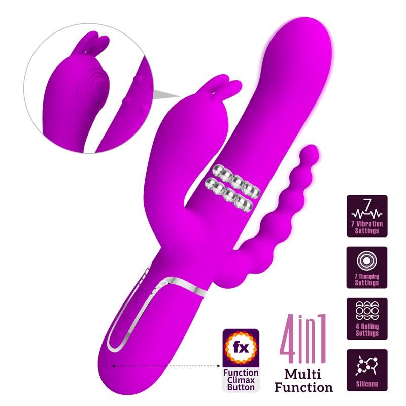Cammy 4 in 1 Vibe with Rotating Balls and Anal Chain Cammy 4 in 1 Vibe with Rotating Balls and Anal Chain