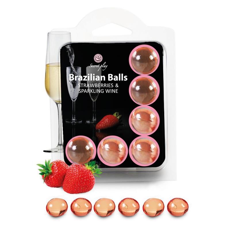 Brazilian Balls Set 6 Strawberries & Sparkling Wine Brazilian Balls Set 6 Strawberries & Sparkling Wine