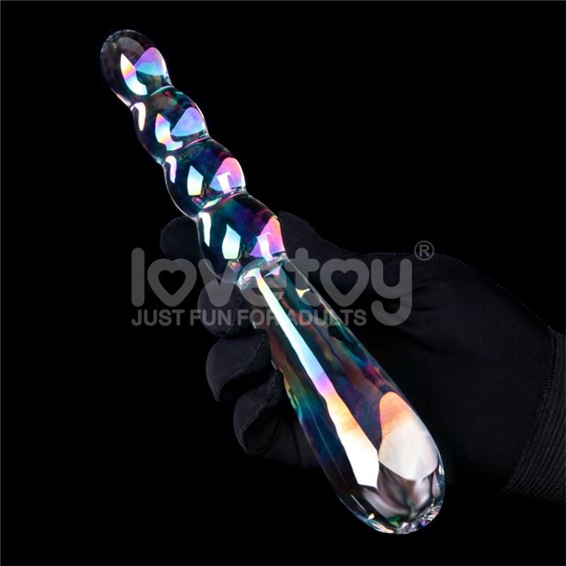 Glow in the Dark Glass Dildo Twilight Gleam Rising Ripples Glow in the Dark Glass Dildo Twilight Gleam Rising Ripples