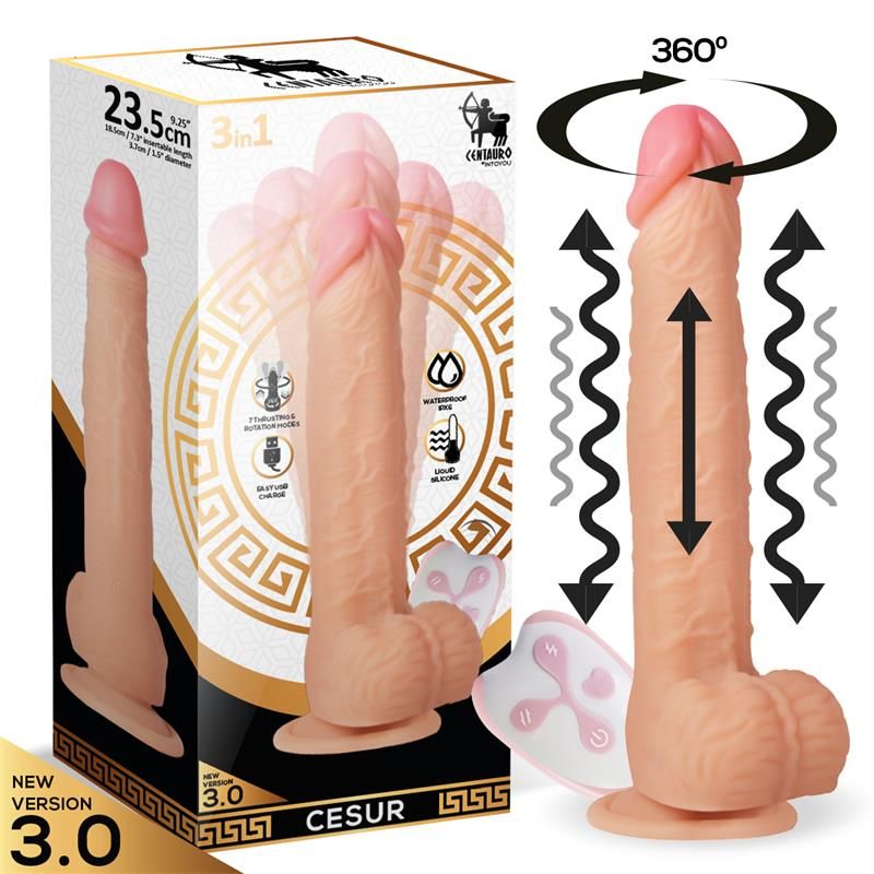 Cesur 3.0 Realistic Dildo Vibrating, Wavy, 360? and Up-and-Down Movement Remote Control USB Cesur 3.0 Realistic Dildo Vibrating, Wavy, 360? and Up-and-Down Movement Remote Control USB