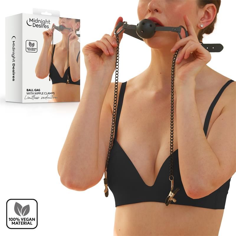 Ball Gag with Nipple Clamps Ball Gag with Nipple Clamps