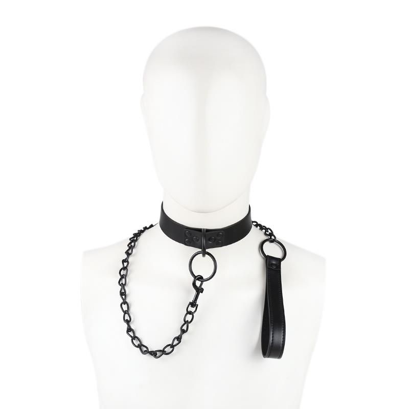 Collar with Leash Black Collar with Leash Black
