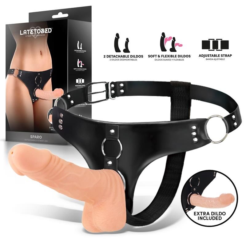 Sparo Detachable Strap-On with 2 Dildo Realistic Sparo Detachable Strap-On with 2 Dildo Realistic