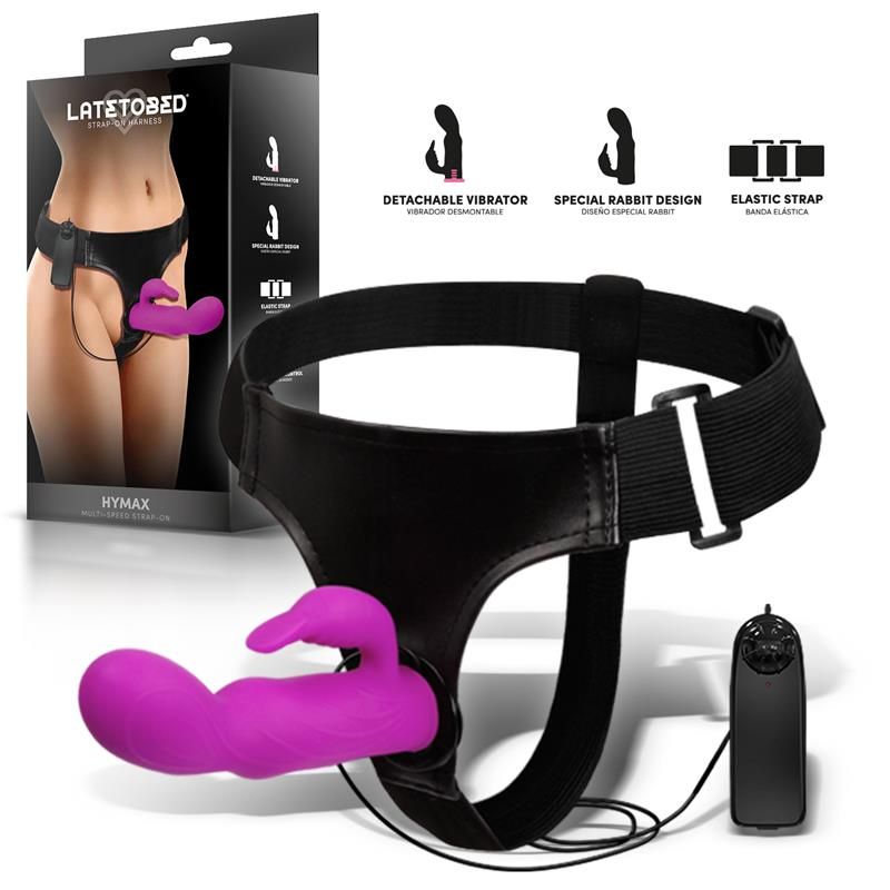 Hymax Strap-On Harness Multi-Speed Vibe with Rabbit and Remote Control Hymax Strap-On Harness Multi-Speed Vibe with Rabbit and Remote Control