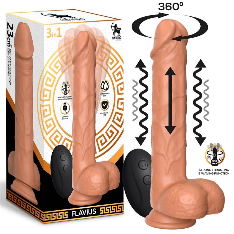Flavius Dildo with Thrusting, 360? Waving and Vibration 9- 23 cm Flavius Dildo with Thrusting, 360? Waving and Vibration 9- 23 cm