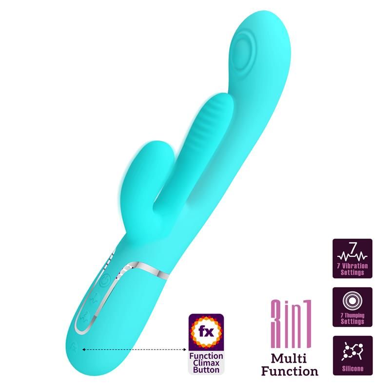 Shania Tripple Rabbit Vibrator Turquoise Shania Tripple Rabbit Vibrator Turquoise