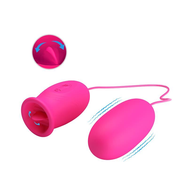 Daisy Vibrating Egg with Licking Tongue Pink Daisy Vibrating Egg with Licking Tongue Pink