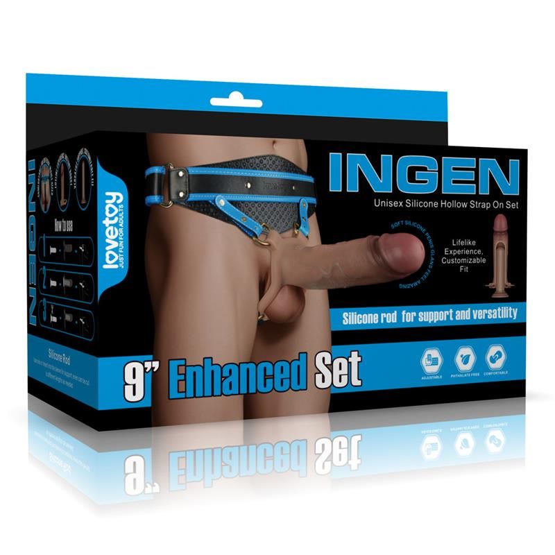 Ingen Adjustabe Strap On with Hollow Dildo 9 Enhanced Set XS/S/M Ingen Adjustabe Strap On with Hollow Dildo 9 Enhanced Set XS/S/M