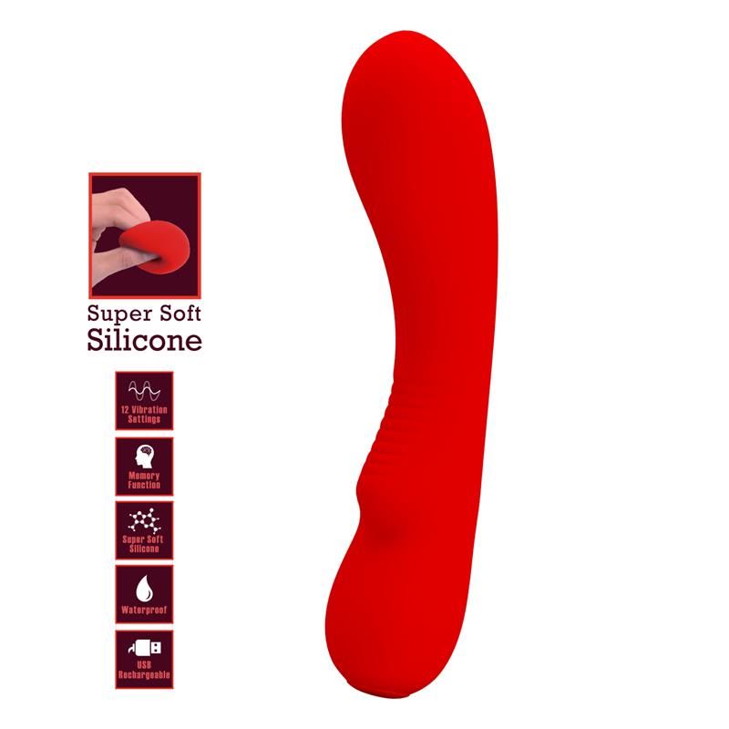 Prescott Vibrator USB Silicone Red Prescott Vibrator USB Silicone Red