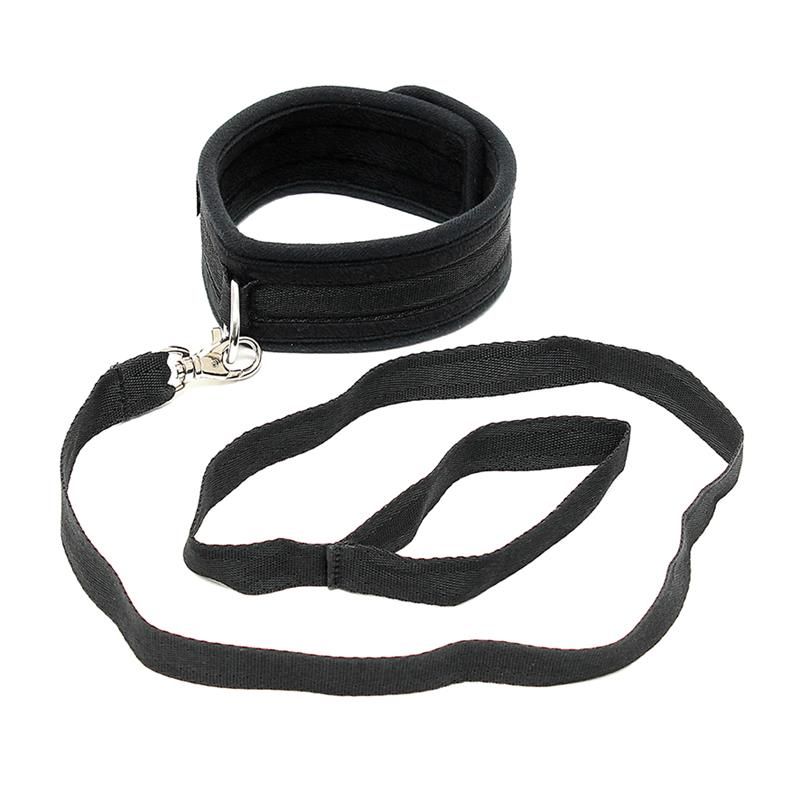 Collar with Leash Adjustable Black Collar with Leash Adjustable Black