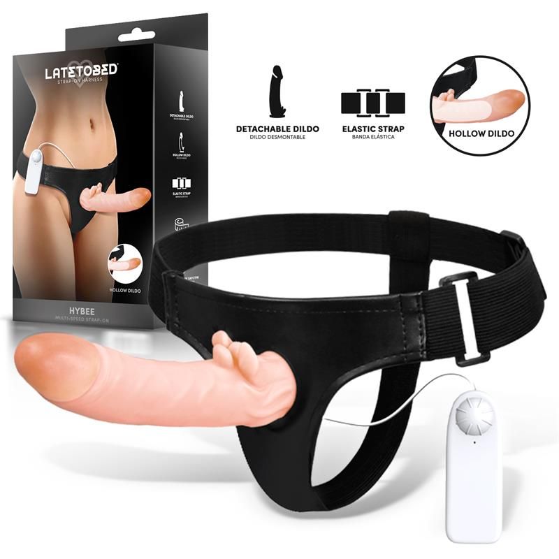 Hybee Multi-Speed Strap-On with Hollow Dildo and Remote Control Hybee Multi-Speed Strap-On with Hollow Dildo and Remote Control