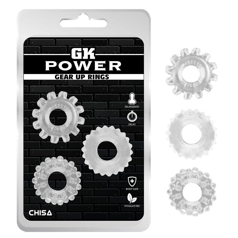 Kit 3 Cock Ring Gear Up Clear Kit 3 Cock Ring Gear Up Clear